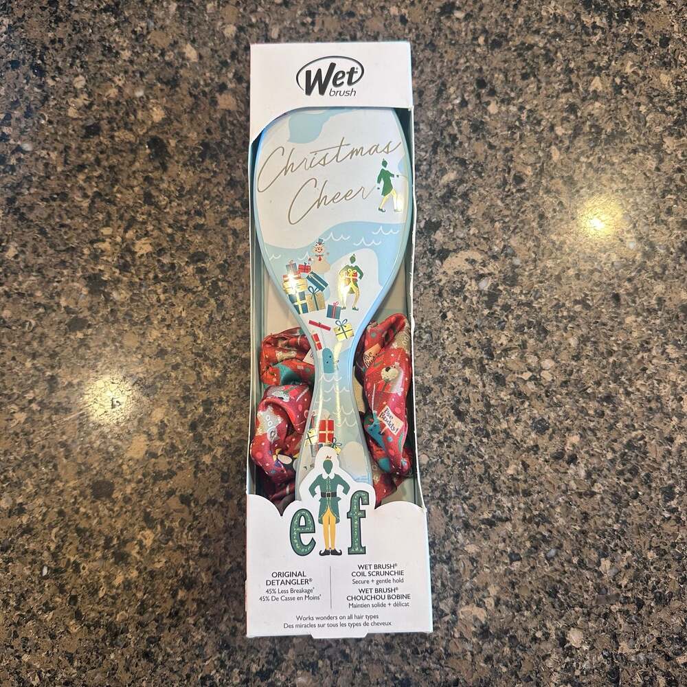 Wet Brush Elf Christmas Cheer Original Detangler and Coil Scrunchie Kit